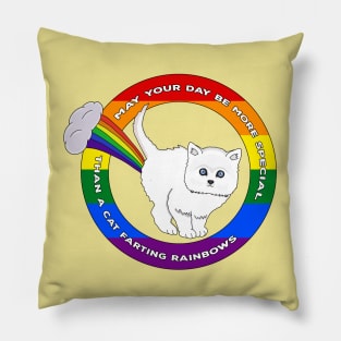 May Your Day Be More Special Than a Cat Farting Rainbows Pillow