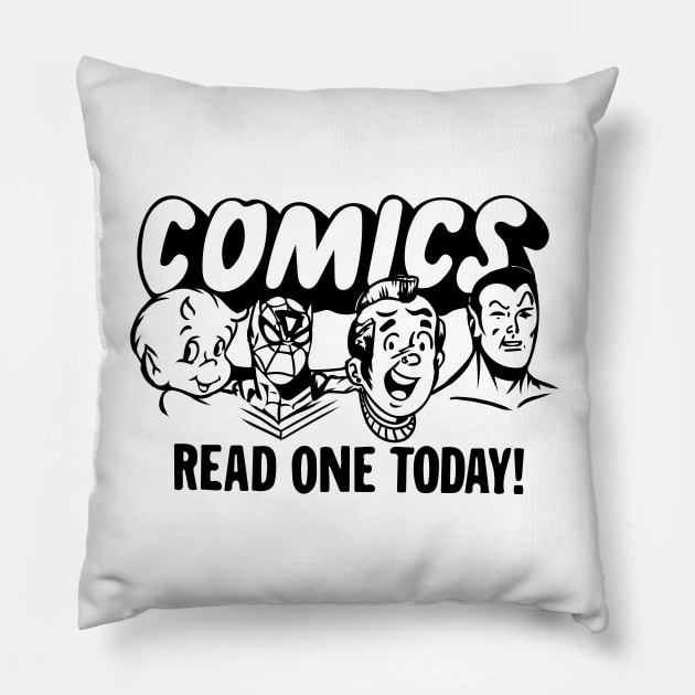 Comics! Read One Today! Pillow by Doc Multiverse Designs