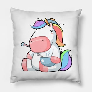 Kawaii unicorn sick Pillow