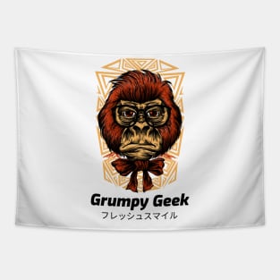 Grumpy Geek Monkey Joke Tapestry