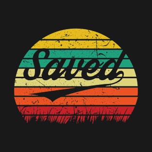 Saved, Retro Sunset, Christian Gift, Vintage, Sunset T-Shirt