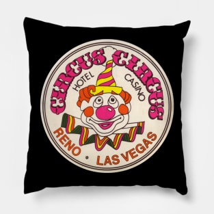 Circus Circus Casino Hotel Vintage Clown Retro Las Vegas Pillow