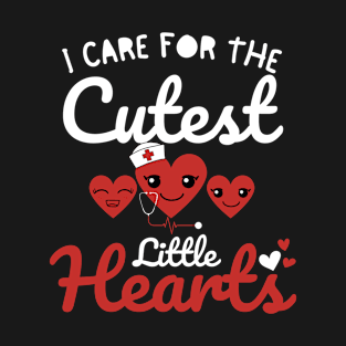 I care for cutest Little Hearts Nurse Valentines day Nursing T-Shirt