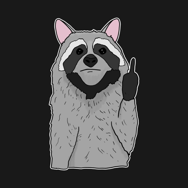 Grumpy Racoon Holding Middle finger funny gift by Mesyo