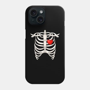 Ribcage With Red Heart Phone Case