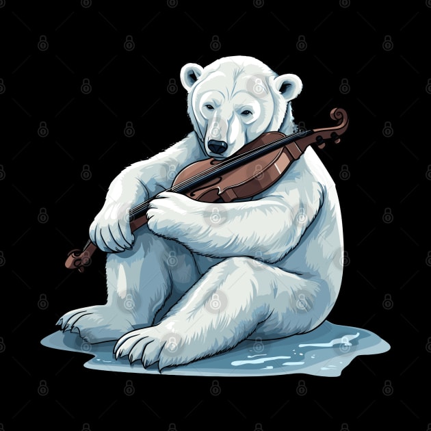 Polar Bear Playing Violin by Graceful Designs