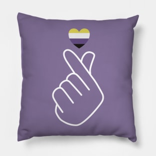 Non-binary Pride Flag Korean Love Sign Pillow