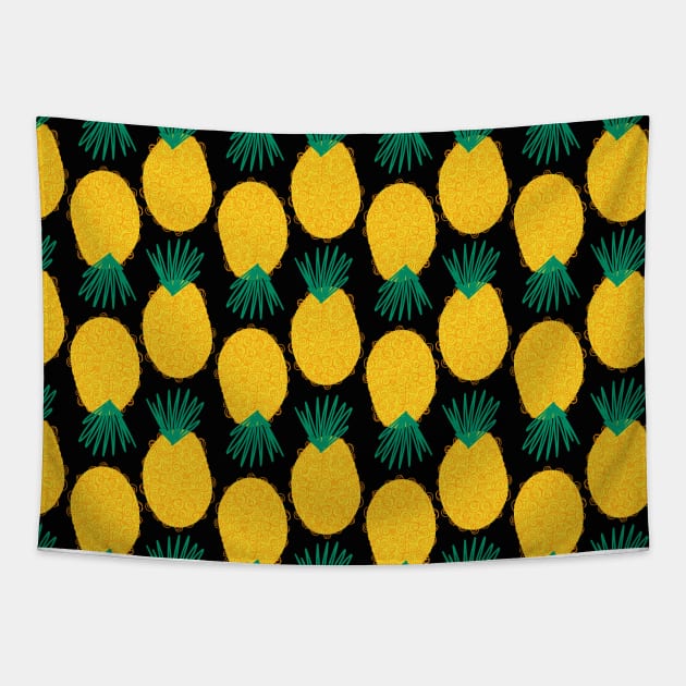 Pineapples Upside Down Tapestry by Sandra Hutter Designs