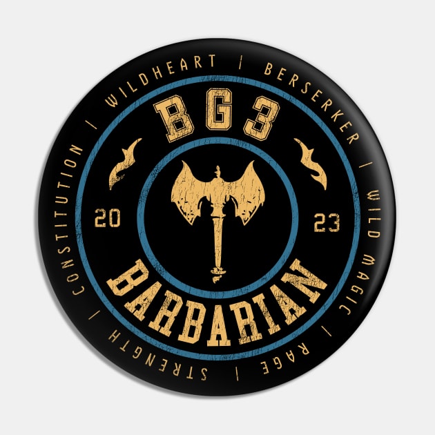 Baldur's Gate 3 Barbarian Pin by StebopDesigns