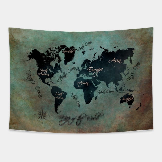 world map  #map #worldmap Tapestry by JBJart