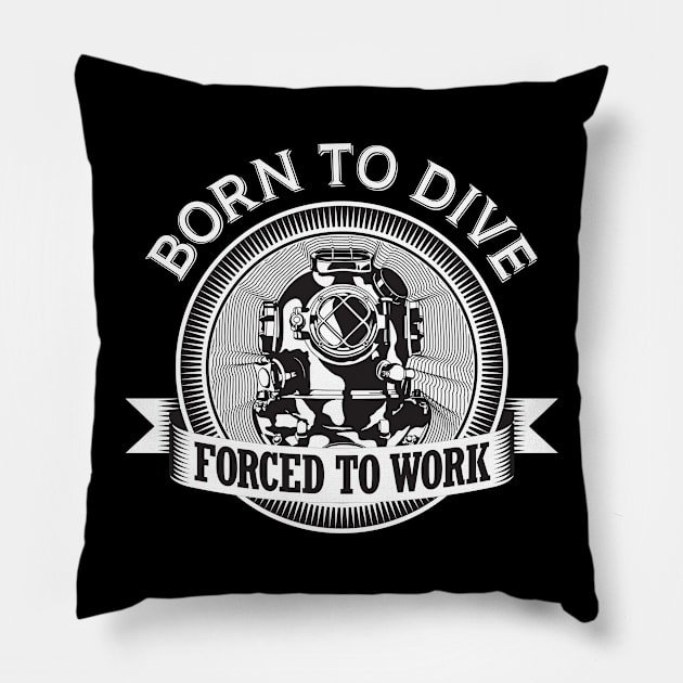 Born To Dive Pillow by Mako Design 