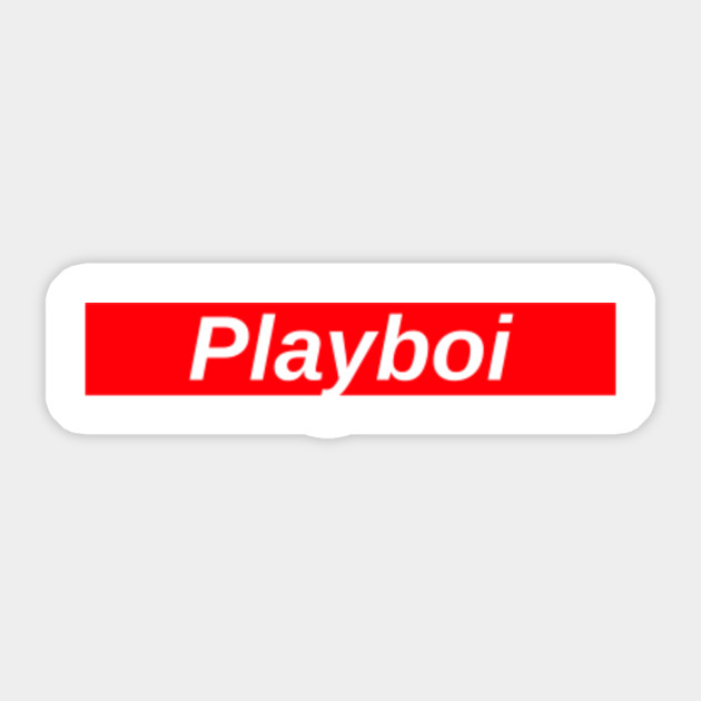 Playboi Red Box Logo Playboi Carti Sticker Teepublic