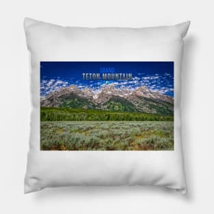 Grand Teton Mountain Range Pillow