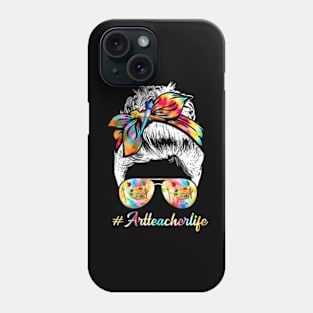 Art Teacher Life Messy Bun Back To School Art Teacher Phone Case