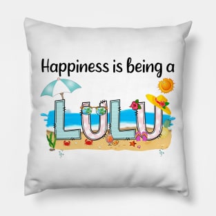 Happiness Is Being A Lulu Summer Beach Happy Mother's Day Pillow