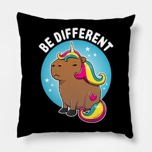 Be different Cartoon Capybara Unicorn Pillow