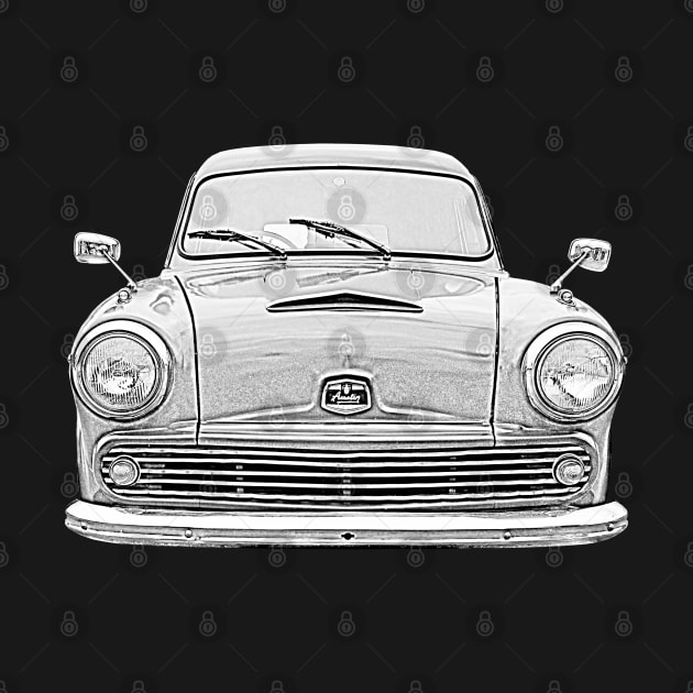 Austin A60 1960s British classic half ton van monochrome by soitwouldseem