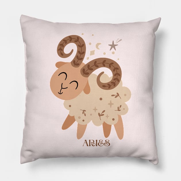 ARIES ZODIAC Pillow by katalinaziz