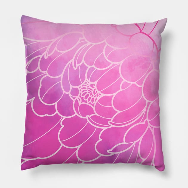 pastel pink peony flower Pillow by weilertsen