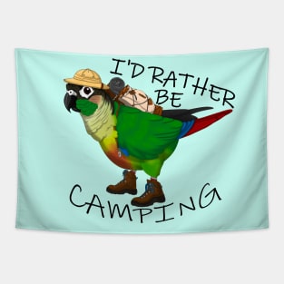 Conure Goes Camping Tapestry