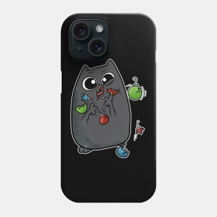 Christmas Cat Broken Ornaments Phone Case