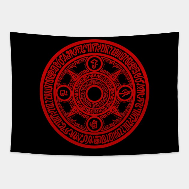 Red Horizon - Nehtali's Spell Circle - Red Tapestry by JascoGames