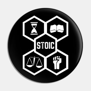 The 4 Stoic Virtues (Crest) Pin