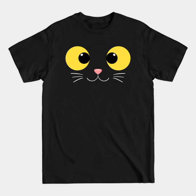 Discover Cute Black Cat Kawaii Yellow Eyes - Black Cat - T-Shirt