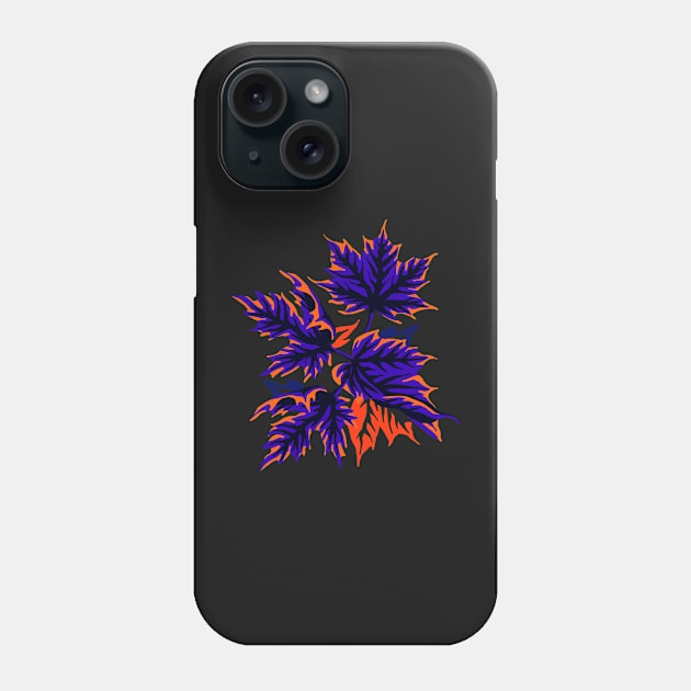 Leaves - Blue/Orange Phone Case by andreaalice