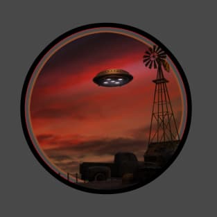 UFO Over Roswell Farm T-Shirt