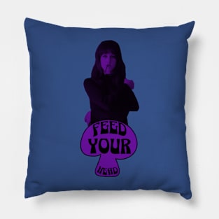 Feed Your Head (In Trippy Black and Purple) Pillow