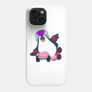 Penguin as Inline Skater with Inline Skates Phone Case