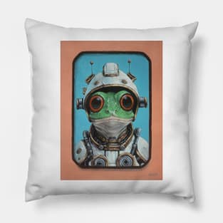 Space Oddity | Interstellar Frog: Ground Control To Major Froggie | Astro Toad Original Painting by Tyler Tilley Pillow