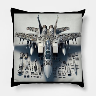 F14 Tomcat Fighter Jet Anatomy Equipment Pillow