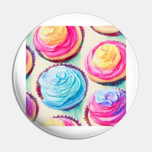 Watercolor cupcake pattern Pin