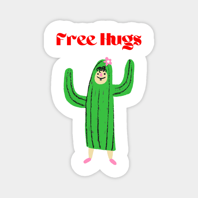 Cactus Person Asking For A Hug Magnet by ToughCookie98