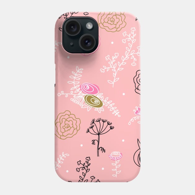 Elegance Seamless pattern with flowers Phone Case by Olga Berlet