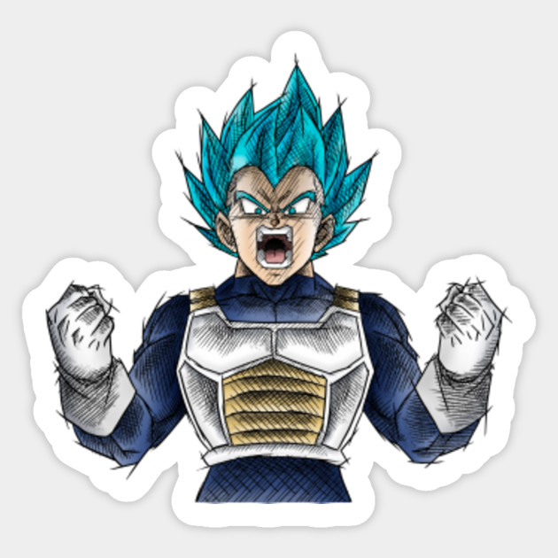 Vegeta, Super Saiyan God Drawing - V2 - Vegeta - Sticker ...