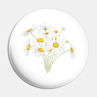 white little daisy bouquet flower watercolor Pin