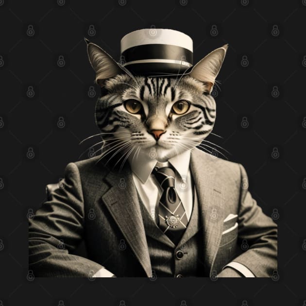 Vintage 1940s Mobster Cat by RetroSalt