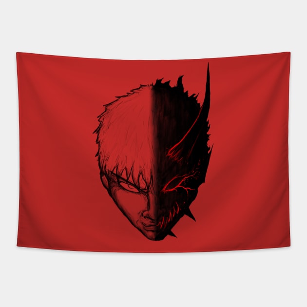 Half Face Demon Tapestry by Iconic Feel