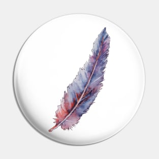 Watercolor copper feather Pin