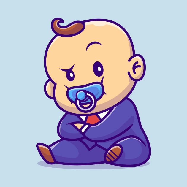 Cute Baby Boss With Pacifier Cartoon by Catalyst Labs