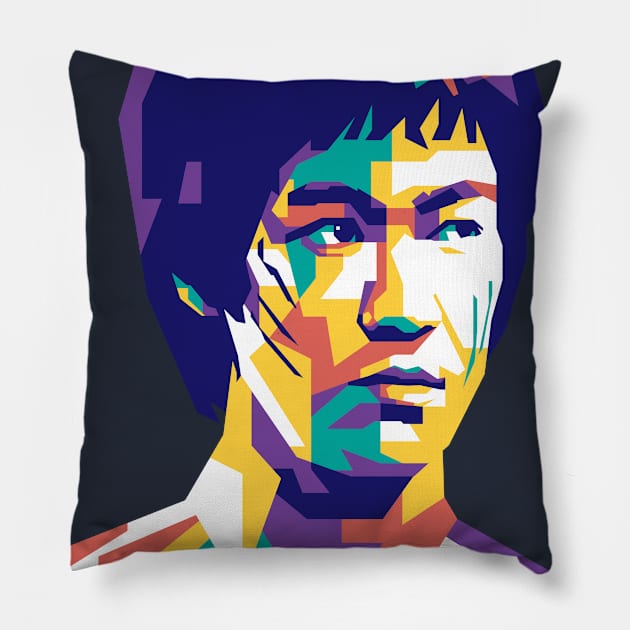 Bruce Lee Limit Color Pillow by masnono