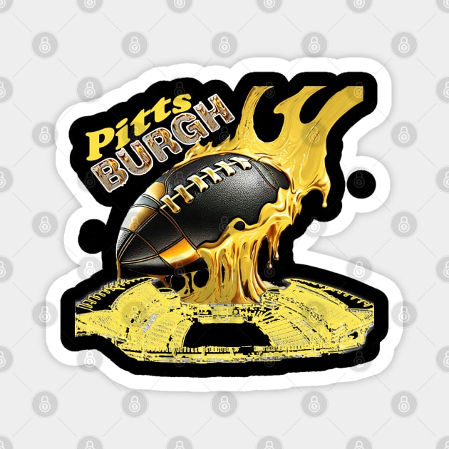 Pittsburgh  Football - Molten Steel Stadium Magnet by ToochArt