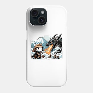 Samurai Bear Fighting a Dragon Phone Case