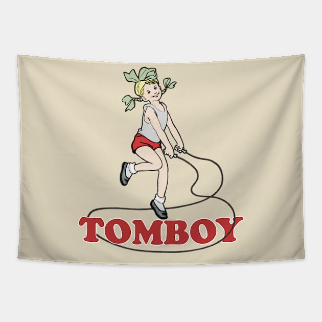 Tomboy - Vintage Styled Illustration Art Tapestry by DankFutura