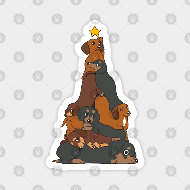 Christmas Tree Dachshund Magnet by huebucket