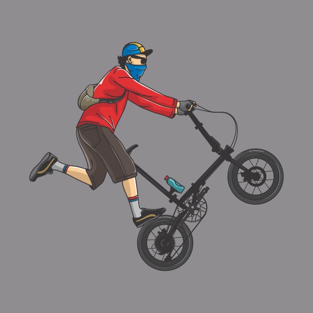 cyclist wheelie by savya std22