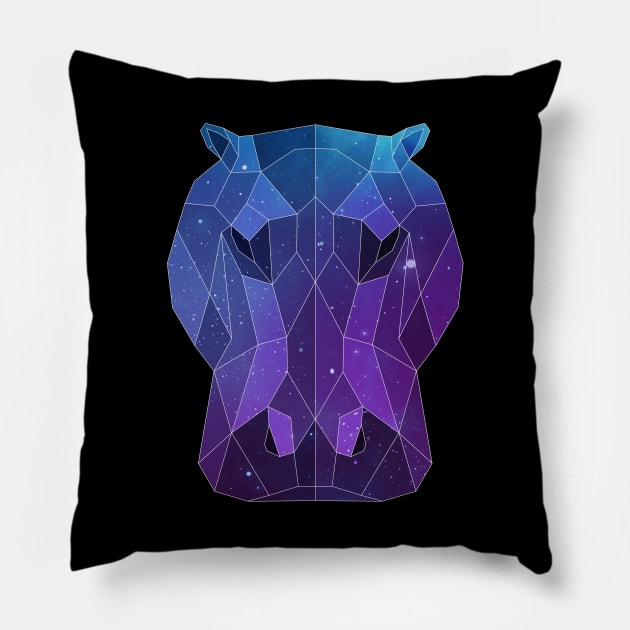 Galaxy Hippo Pillow by Jay Diloy